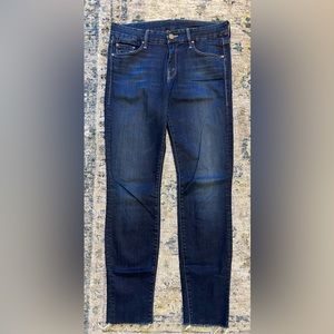 Mother Denim Looker Ankle Fray.  Mid rise, size 27.  Dark wash.